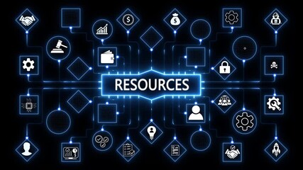 Visual concept of human resources ,performance metrics, and business insights from large data sets ,network , business ,technology concept animation technology 4k animation on transparent background. - Powered by Adobe