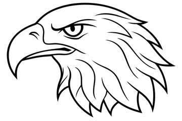 Fototapeta premium eagle head line art vector, Bold eagle head outline drawing Vector