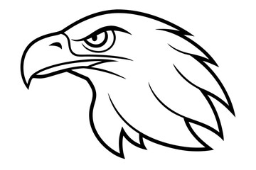 Obraz premium eagle head line art vector, Bold eagle head outline drawing Vector