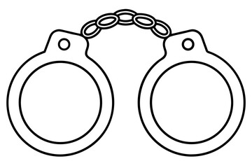 handcuffs line art vector, handcuffs outline art