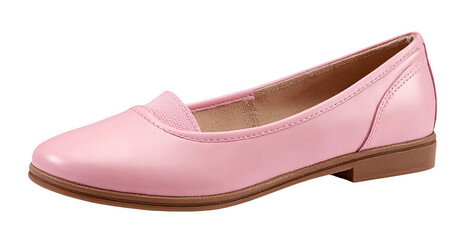 Pink Ballet Flat Shoe isolated on a transparent background