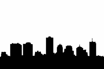 Boston city skyline silhouette, Modern city skyline silhouette with tall buildings Vector