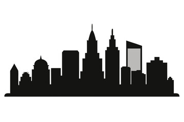 Fototapeta premium Boston city skyline silhouette, Modern city skyline silhouette with tall buildings Vector