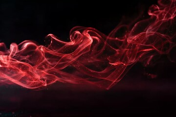 Mesmerizing Dance of Red Smoke Against a Black Abyss Captivates the Imagination