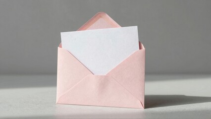 Pink envelope with white letter inside