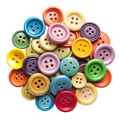 sewing buttons isolated on white background, PNG. AI Generated