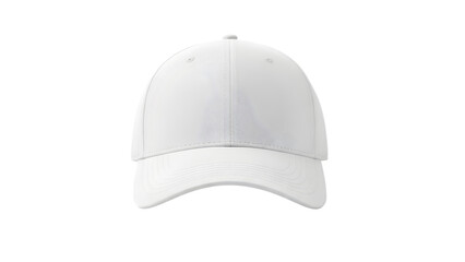 Front View of Plain White Cotton Baseball Cap for Brand Promotion and Mockup