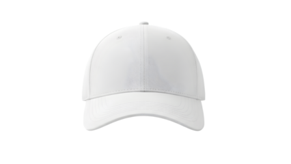 Front View of Plain White Cotton Baseball Cap for Brand Promotion and Mockup