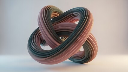 Abstract pastel torus knot, conceptual art with gradient hues and unique form