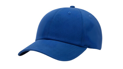 Blank Cobalt Blue Baseball Cap Mockup Isolated on White Background for Apparel Branding