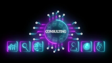 IT consulting present information technology with AI. Technical support operator is working on laptop computer with virtual screen. Help desk call center online. Business consultant assurance service