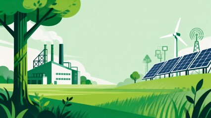 Green energy factory with wind and solar