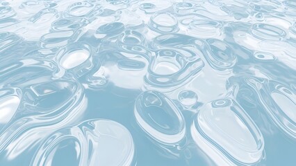 Serene water surface with fluid forms and gentle reflection of light in calming blue tones