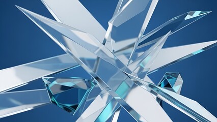 Striking Sharp Angles: A Captivating Abstract Composition with Crystalline Structures