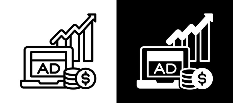 Ad Revenue whiteblack icon