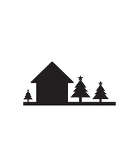 christmas house icon, vector best flat icon.