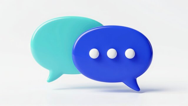 Turquoise and blue speech bubbles with ellipsis