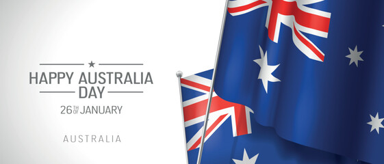 Australia happy day greeting card, banner vector illustration.