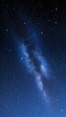 Deep Blue Starry Night Sky with Milky Way Galaxy