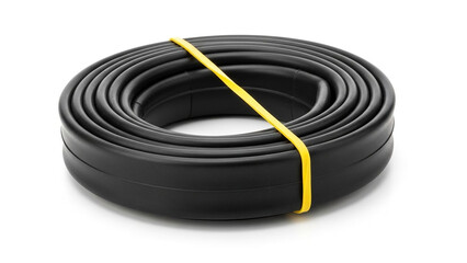 Rolled black rubber seal strip secured with yellow band image