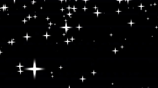  falling star on an isolated black background, loop animation, perfect for compositing, background with star falling animation video  