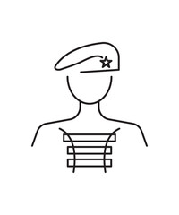 army soldier icon, vector best line icon.