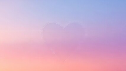 Extremely soft pastel gradient background featuring a faintly visible heart shape ideal for ethereal and romantic designs