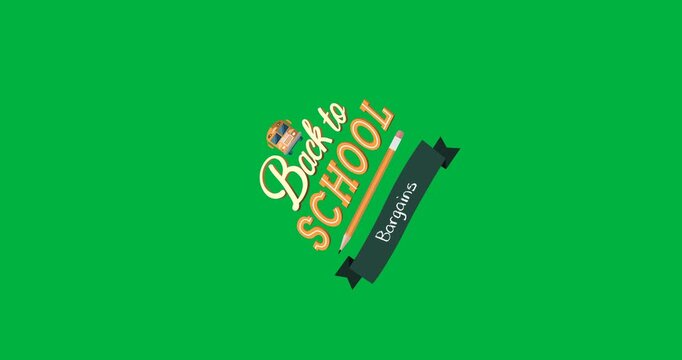 Digital animation of back to school banner against black background