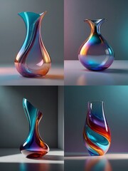 colorful glass vases