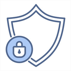 Obraz premium Security Blue Icon Vector Illustration