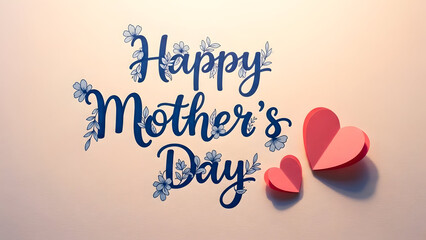 Happy mother's day greeting with hearts