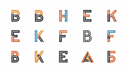 Colorful Cyrillic Alphabet Letters Display.