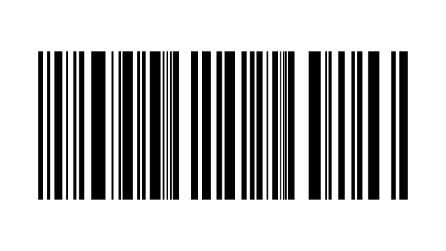 Abstract black barcode composed of vertical lines, isolated on a white background. Conceptual vector illustration representing data encoding, product identification, retail scanning, logistics, invent