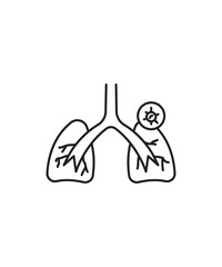 lung infection icon, vector best line icon.