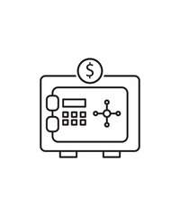 safe icon, vector best line icon.