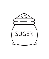 sugar bag icon, vector best line icon.