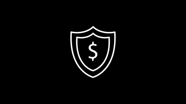 Shield with Dollar Sign Icon Animation &ndash; 4K Motion Graphic for Finance & Security