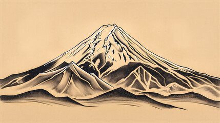 山の風景のイラスト