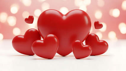 Red hearts pattern on red background romantic Valentine design