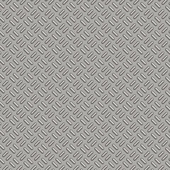 Bumped metal, seamless background. Seamless Hi-res (8000x8000) texture of metal wall or floor. Iron diamond plate industry realistic seamless pattern.