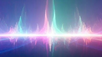 Vibrant abstract light waves with colorful energy peaks and futuristic glow visualization
