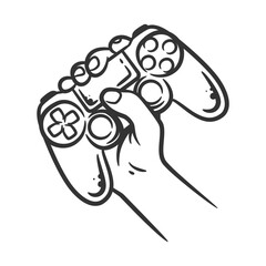 Hand holding gaming controller joystick © Mitko