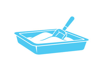 Vector glyph icon for Sand Tray and Scoop. Sand Tray and Scoop Sign. isolated symbol illustration