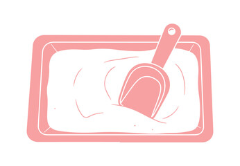 Icon vector of Sand Tray and Scoop. Sign representing Sand Tray and Scoop. isolated symbol illustration