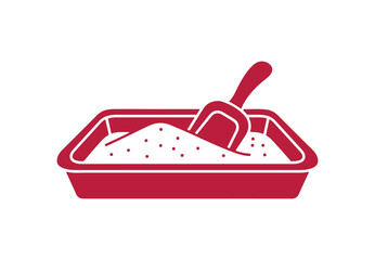 Sand Tray and Scoop glyph icon vector. Sand Tray and Scoop Sign. isolated symbol illustration