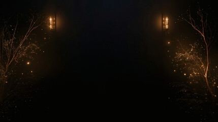 A vibrant night time lapse captures the sun shining through the trees as bright rays and glowing flares beam across the dark sky with motion and energy