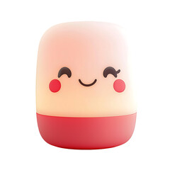 Adorable Bedside Love Lamp with Smiling Face Pastel Clipart PNG, Transparent Background	