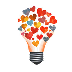  Love Energy Concept with Heart-Made Light Bulb clipart 
 PNG, Transparent Background	