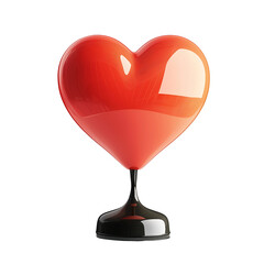 Modern Heart-Shaped Table Lamp with Realistic Lighting &ndash; Clipart PNG, Transparent Background	
