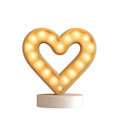 Cozy Heart-Shaped LOVE Lamp with Soft Glow &ndash; Valentine Clipart PNG, Transparent Background	
